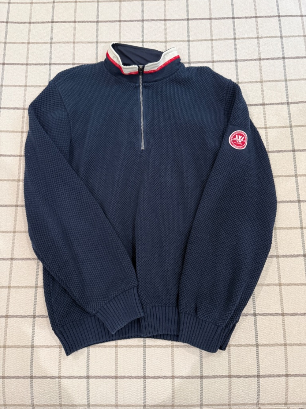 Holebrook Sweden Windproof Waffle Knit 1/4 Zip – LXV Anniversary Sweater Navy L